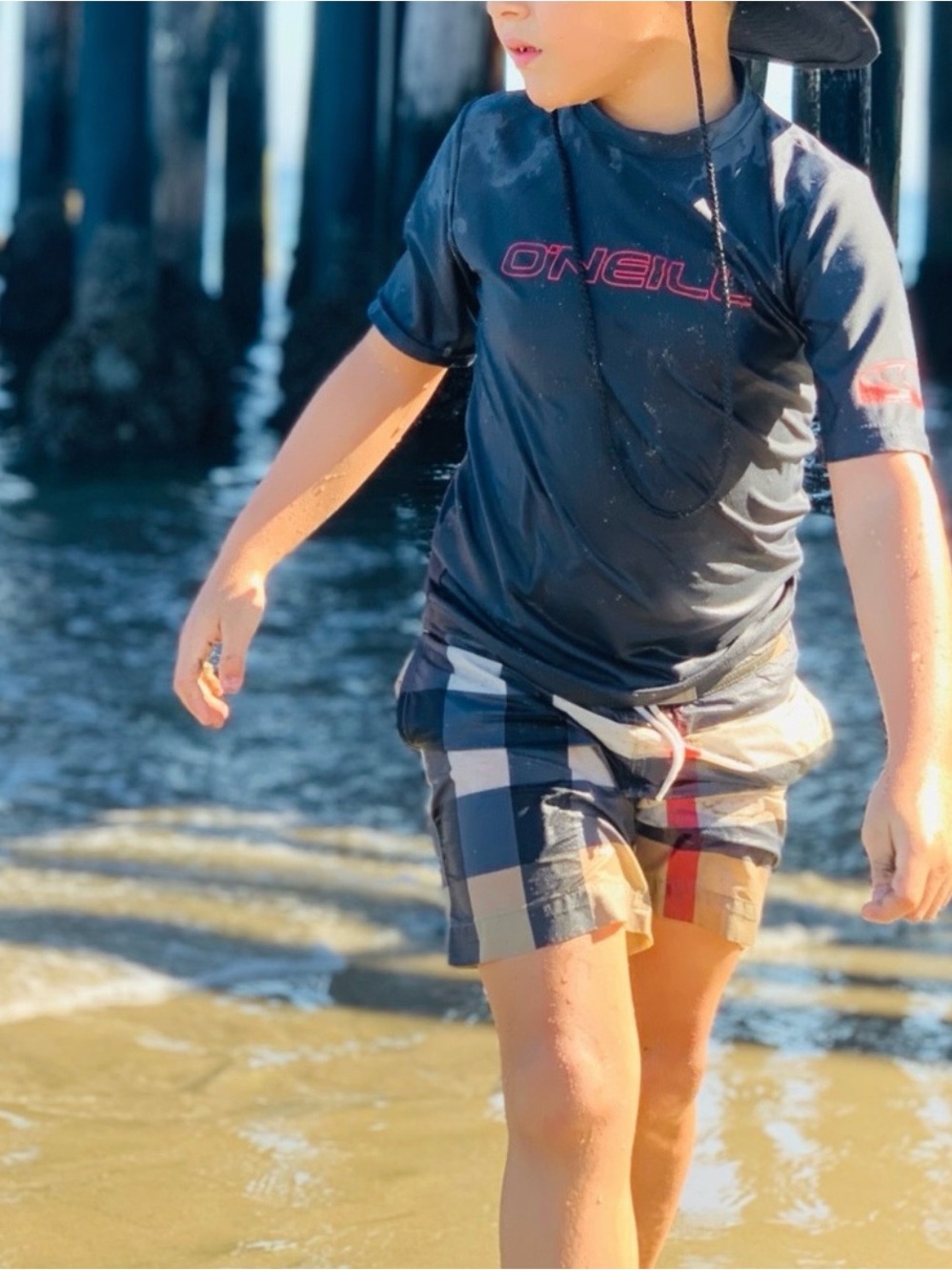 Burberry Check Kids Swim Trunks